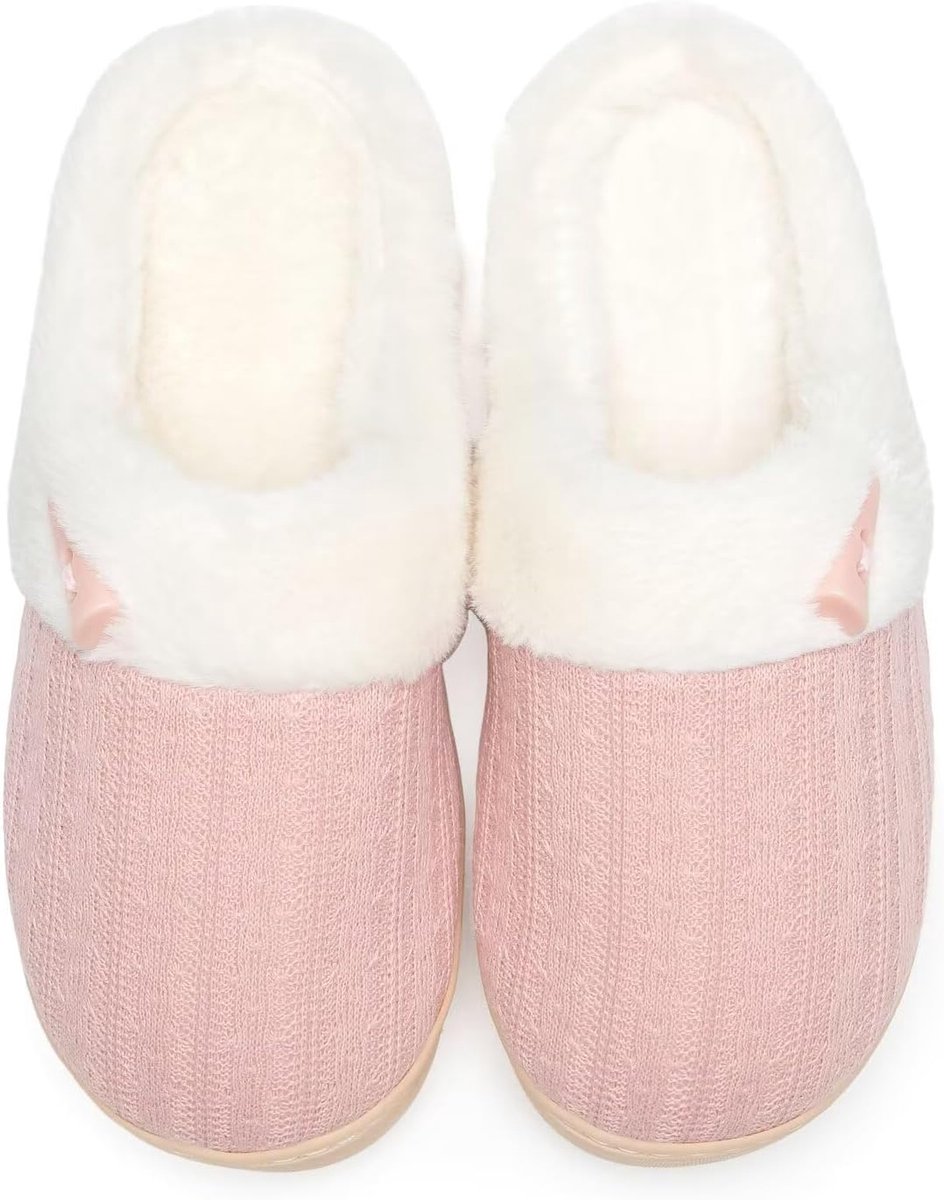 Slippers dames winter warm - comfortabele pluche memory foam - antislip binnenslippers - ideaal voor thuis - SnelShoppen