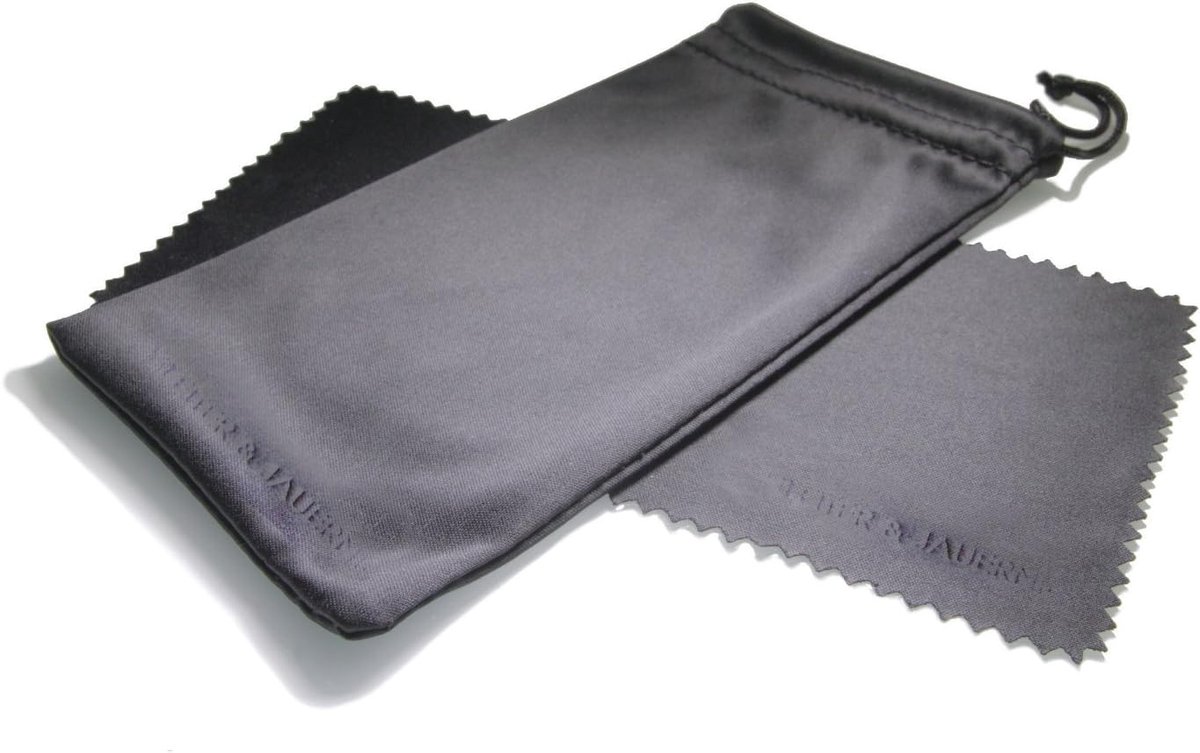 Bril etui met microfiber doek - zwart - veilig opbergen van 3D brillen en zonnebrillen - schoonmaken en polijsten - SnelShoppen