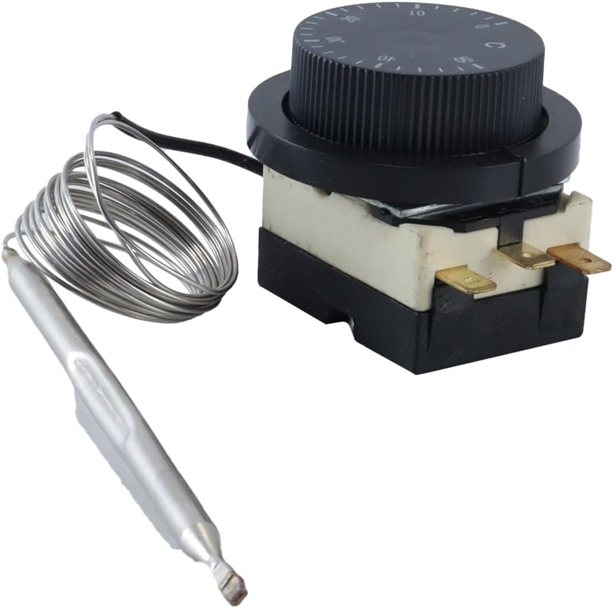 Temperatuurregelaar 250V 16A - capillaire thermostaatknop - 0-50°C instelbereik - ideaal voor incubators - SnelShoppen