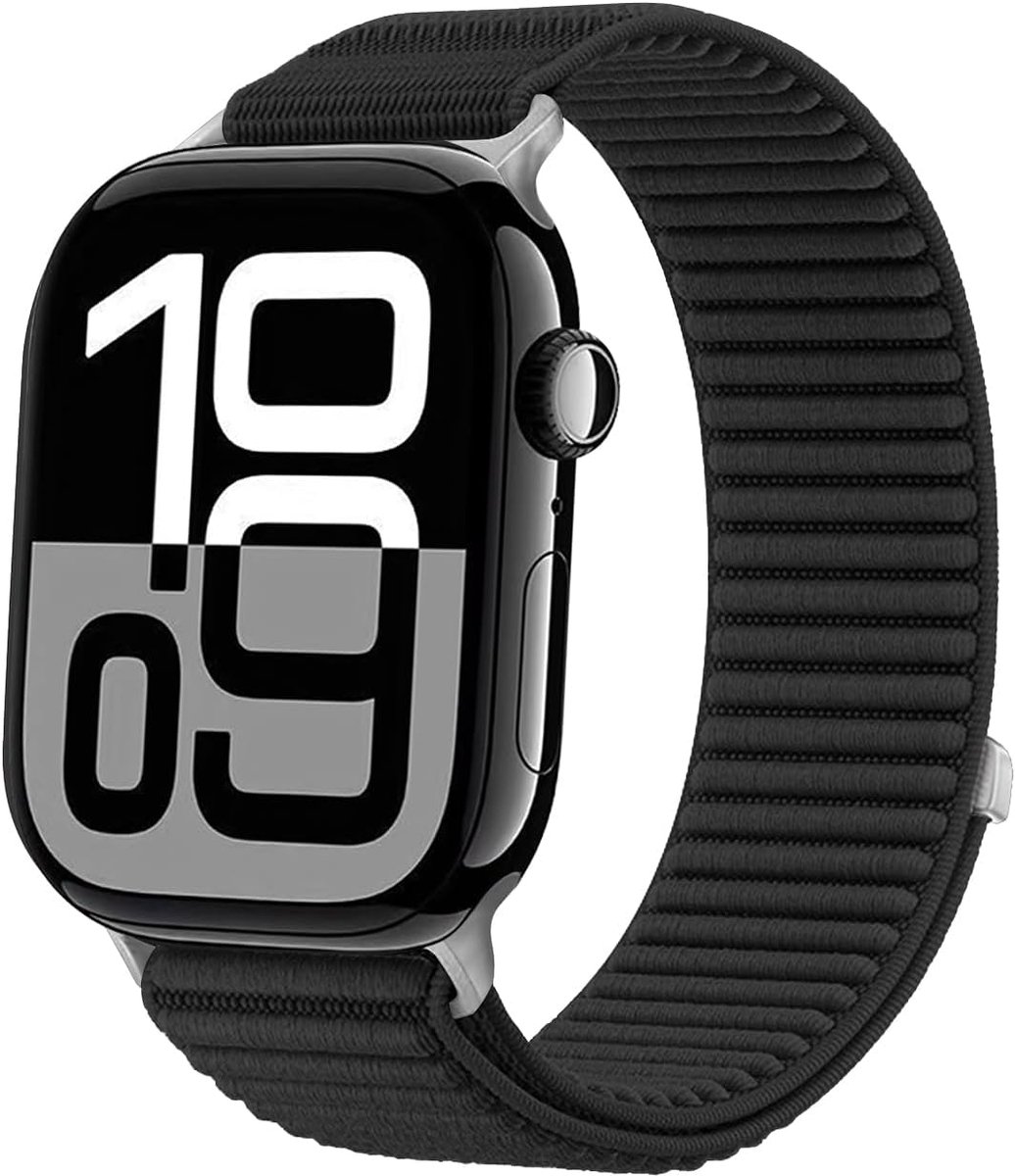 Sportband 46mm 45mm 44mm 42mm - Nylon Loop - Geschikt voor Apple Watch - Comfortabel tijdens sporten - SnelShoppen