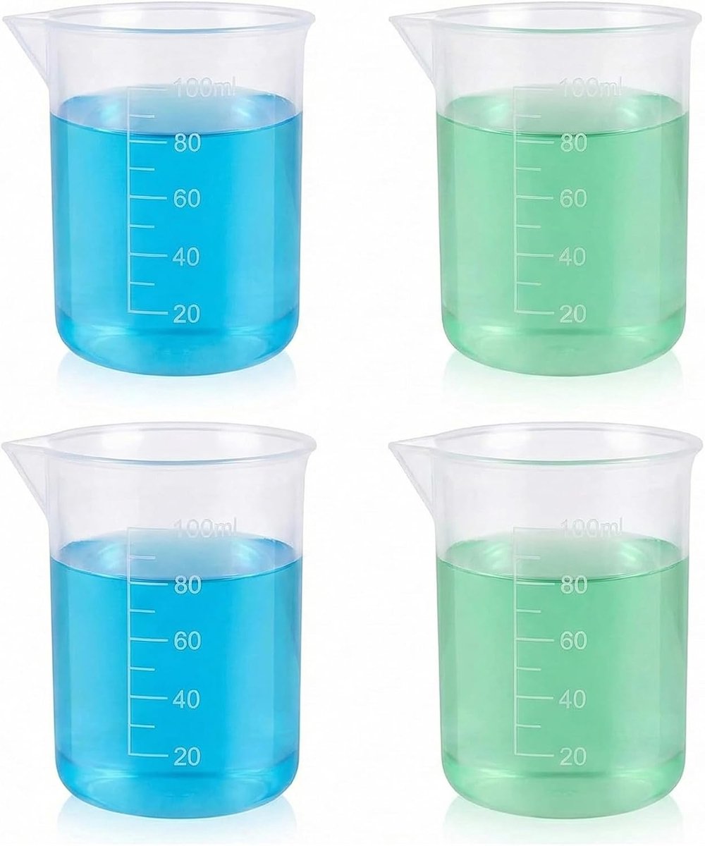 Meetbekers 100 ml - Transparant - Lekvrij ontwerp - Perfect voor nauwkeurige dosering - ShopVlot