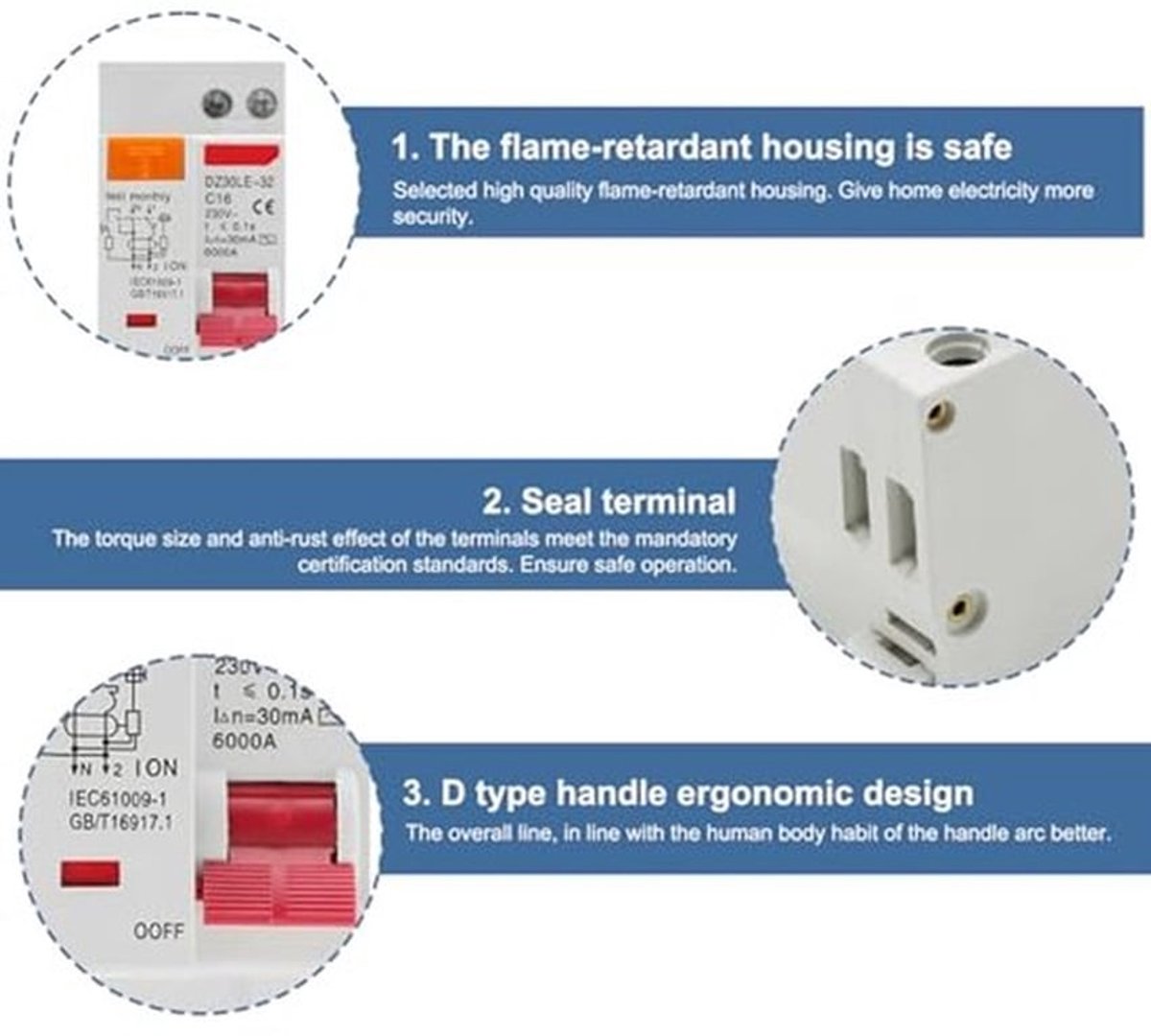 FI-stroomonderbrekers, 16 A, AC 230 V, 30 mA C16, 1P+N-stroomonderbreker, FI/LS-schakelaar, automatische zekering, DIN-rail, lekbeveiliging, overbelastingsbeveiliging, aardlekschakelaar, aardlekschakelaar, 2 stuks