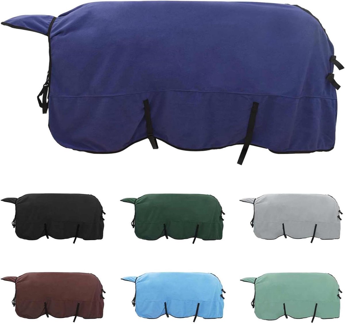 Paardendeken - Zweetdeken Staldeken - Paard Warm Houden - Ademend Polyester Materiaal - 145 cm - Donkerblauw