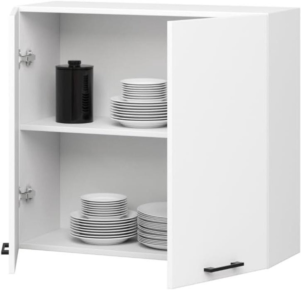 Keukenkast Wandkast - Opbergkast Keuken - Keuken Organiseren - Krasbestendig Materiaal - 80x72cm - Wit