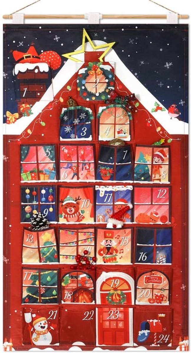 Adventskalender om te vullen Zelf maken 24 adventskalender DIY zakjes Groot kerstkalender Wandtapijt Bevulbaar, Gepersonaliseerd Zelf maken, Herbruikbaar