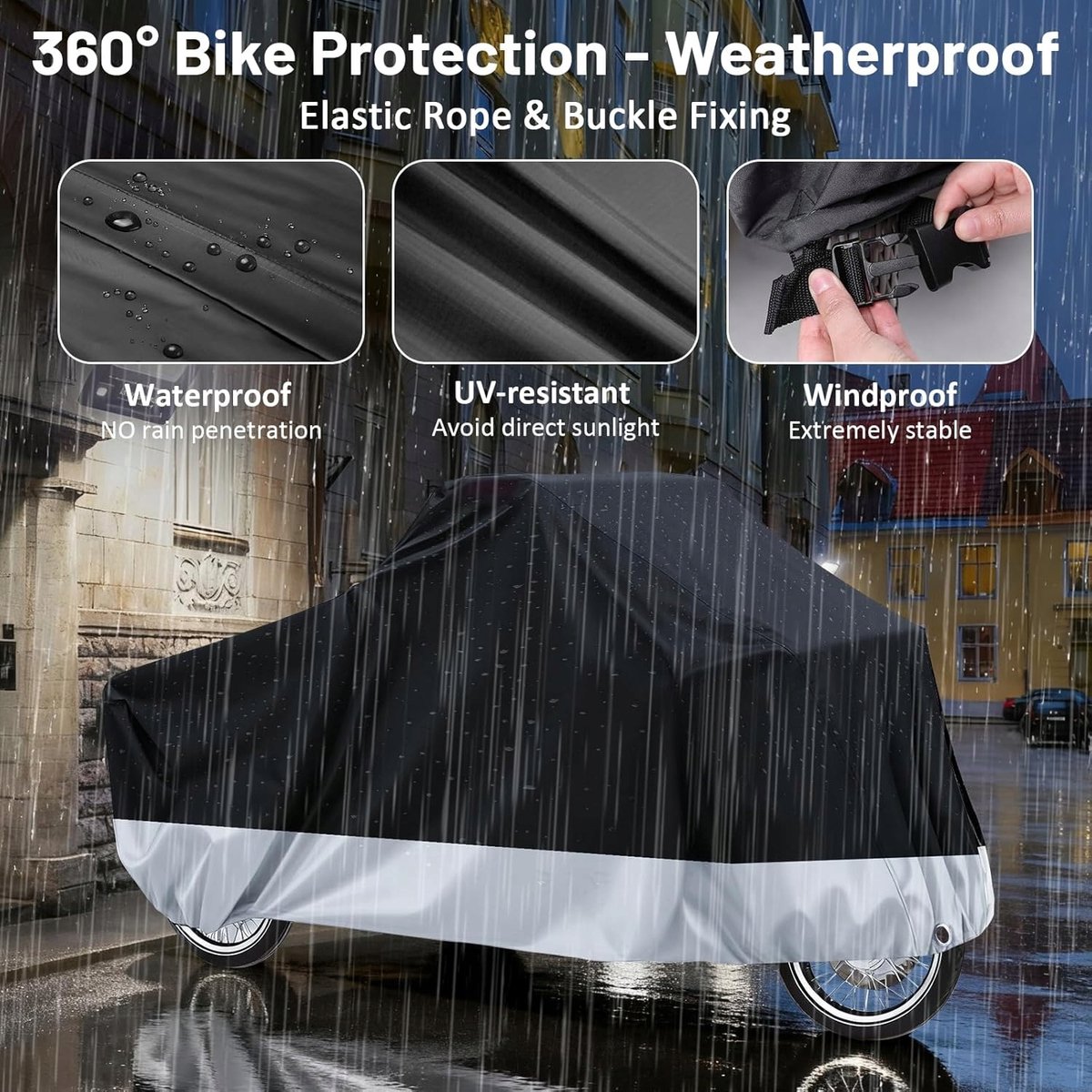 Waterdichte Fietshoes Bakfiets Oxford 420D 225x105x110cm