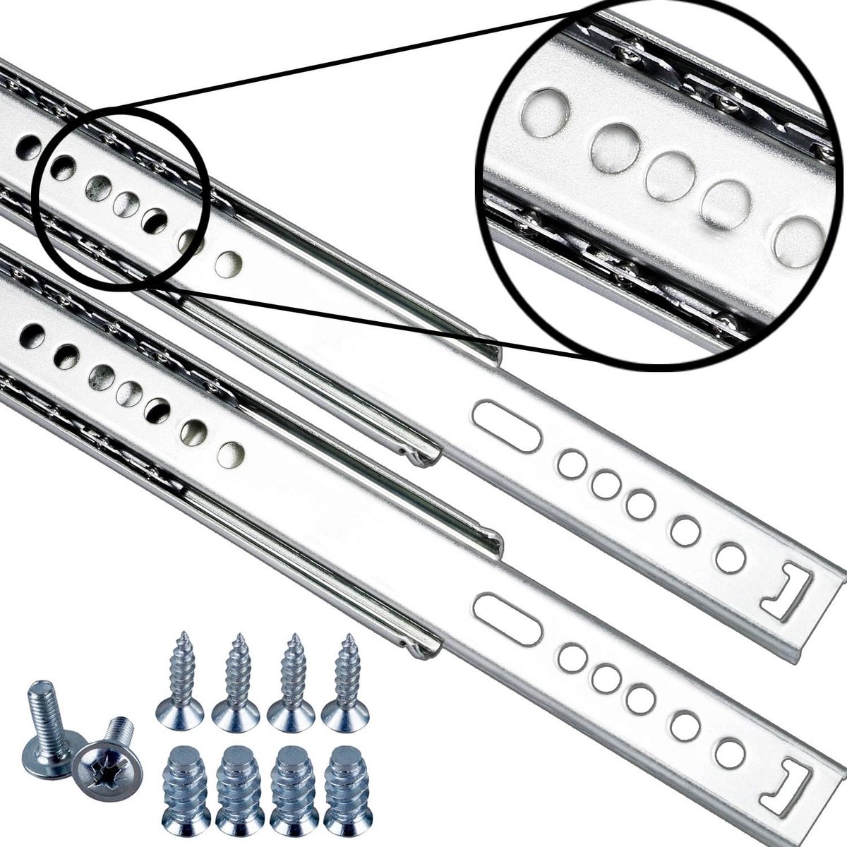 Ladelopers 27mm x 246mm - Uittrekbare kogelgeleiding - Geschikt voor houten lades - Eenvoudige vervangingen - ShopVlot