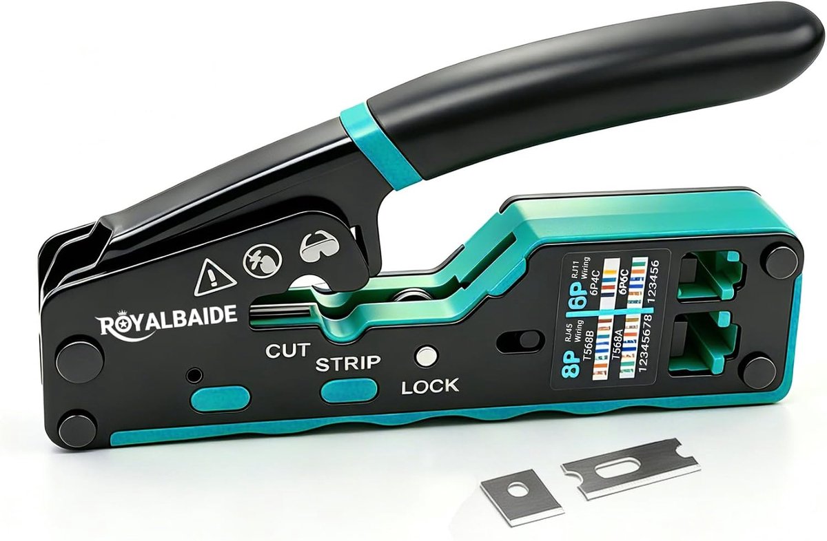 RJ45 Crimping Tang - Cat5 Cat6 - All-in-One Tool - Maak professionele netwerkkabels - ShopVlot