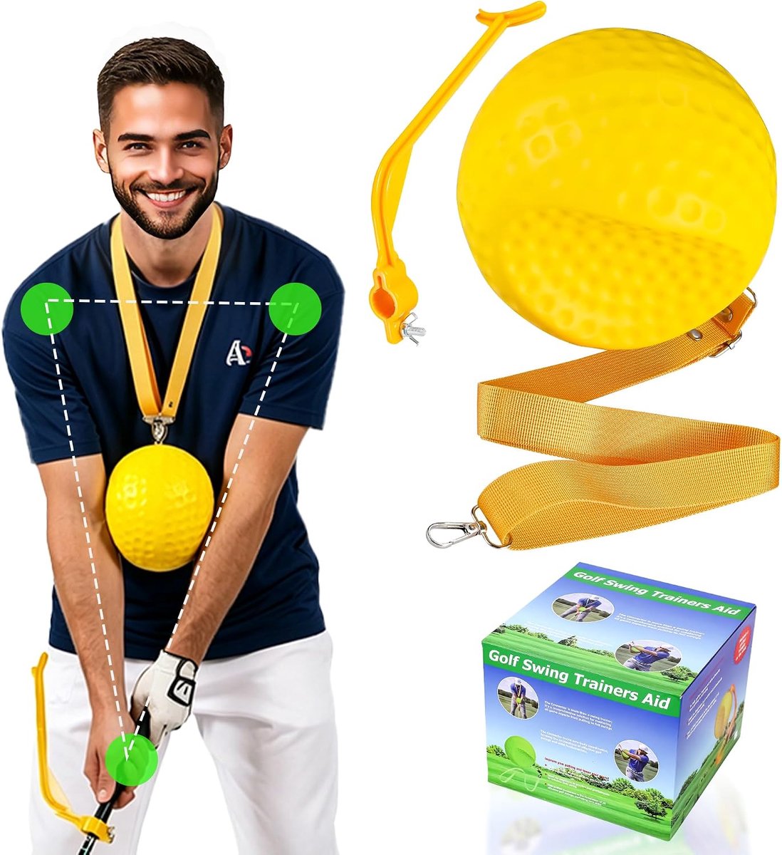 Golfbal met verstelbare riem - PU-bal voor houdingscorrectie - Swingmechanisme voor armen - Thuis en op kantoor - ShopVlot