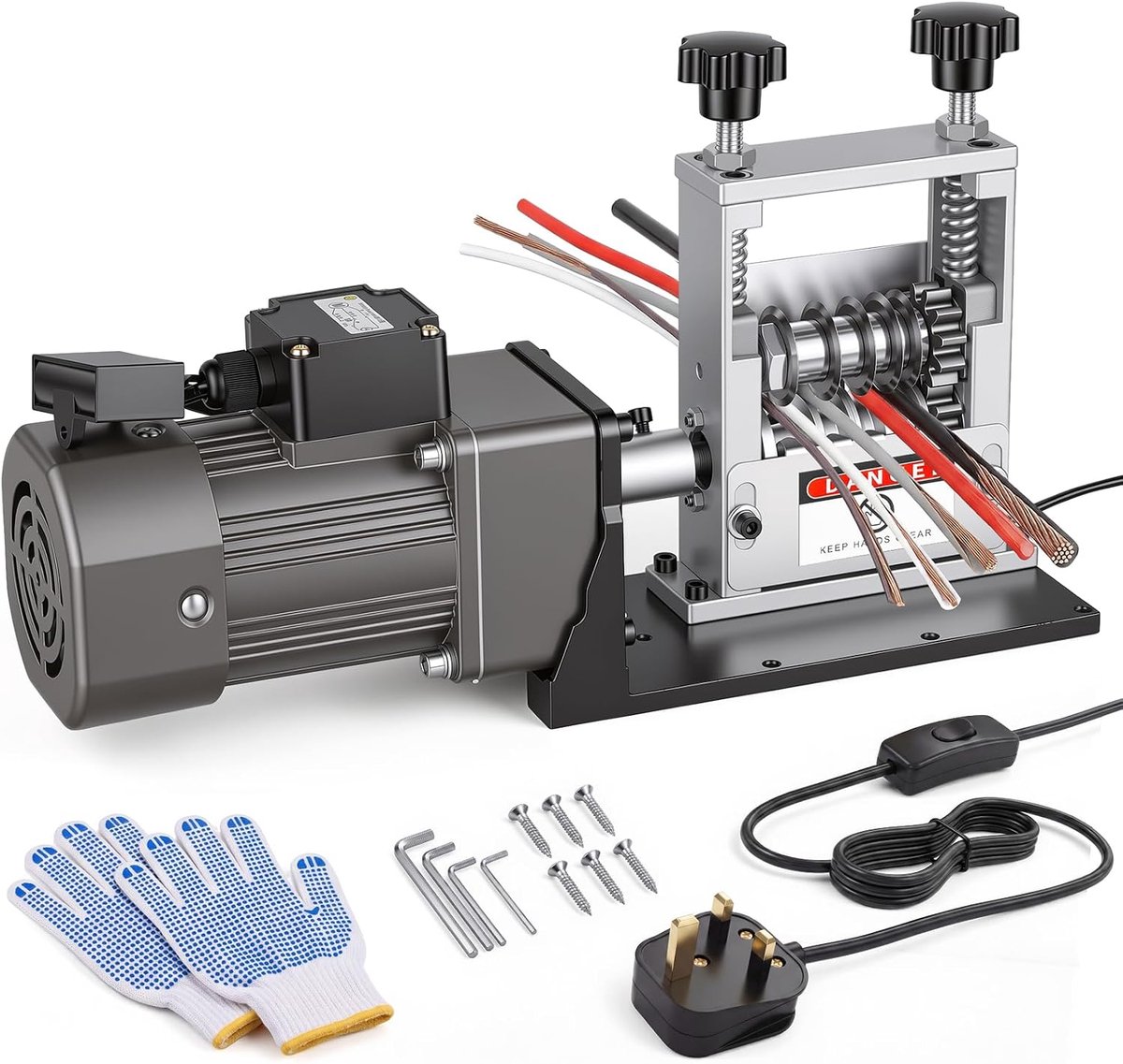 Elektrische draadstripper 60W - automatische kabelstripmachine - 6 kanalen en 5 messen - verhoogt werkefficiëntie - ShopVlot