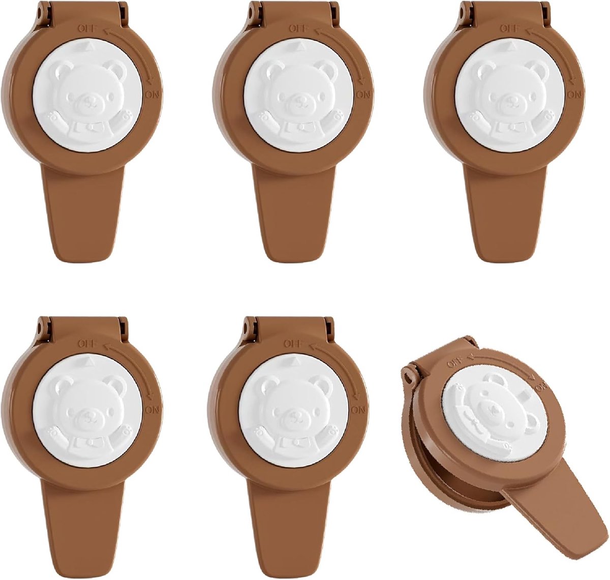 Oven Safety Lock 90° Rotating - 6 Stukken - Bruin - Voor optimale kinderen veiligheid - ShopVlot