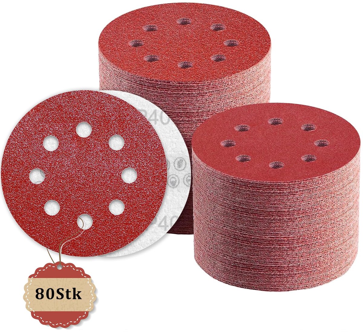 Schuurpapier 125 mm - korrelgrootte 40 - 8 gaten - ideaal voor schuren en polijsten - ShopVlot