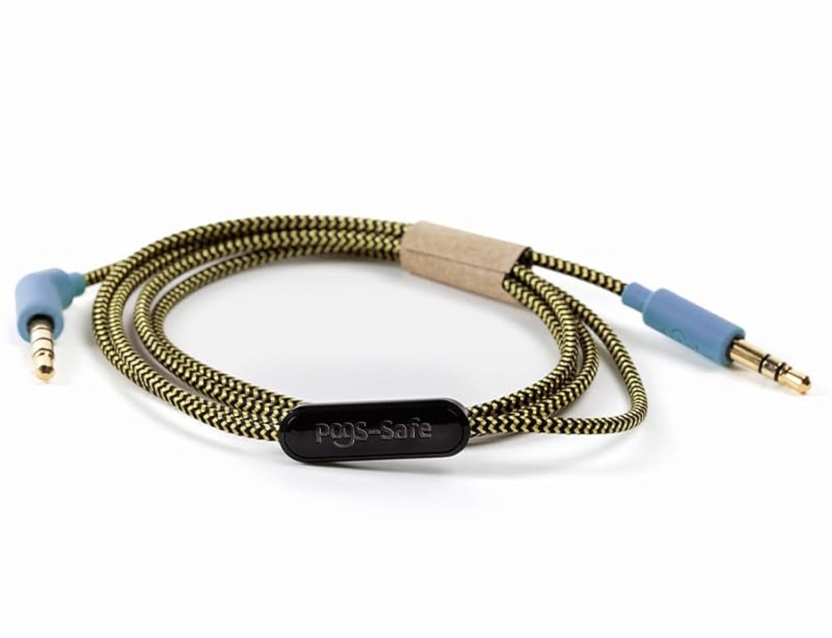 3.5mm audiokabel 1m - anti-tangle stof - volume beperkt tot 85dB - veilig voor kinderen - ShopVlot