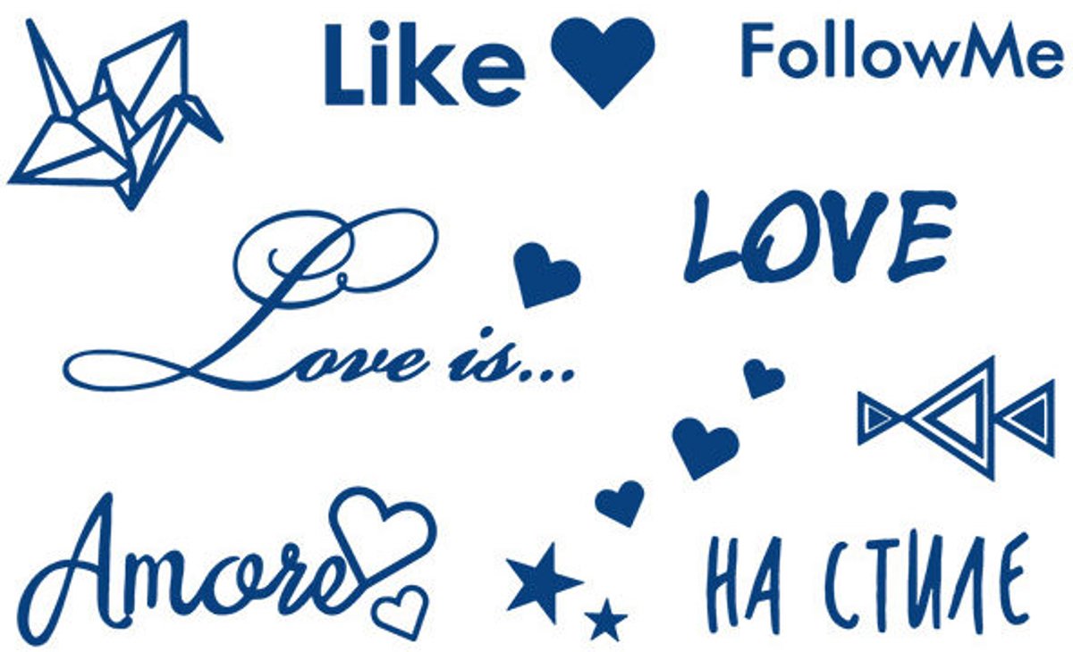 Tijdelijke tattoo Mini Love and Style Set 2 weken