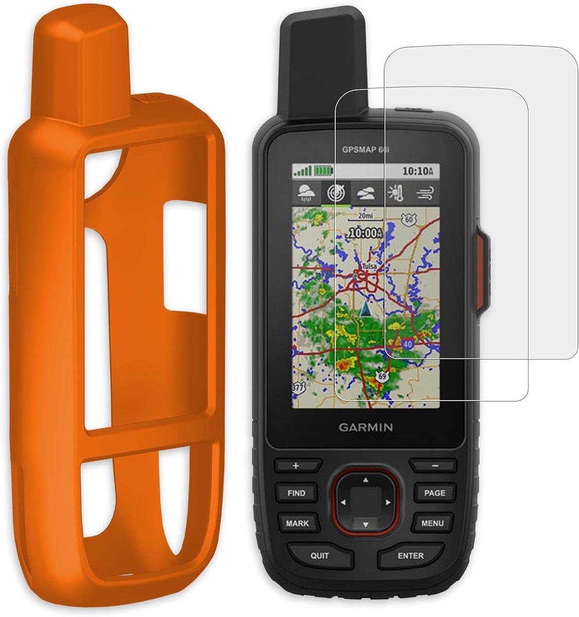 siliconen hoes set voor Garmin GPSMAP 66i/66s/66st/66sr/67/67i - oranje - schokbestendig en antislip - perfecte pasvorm - ShopVlot