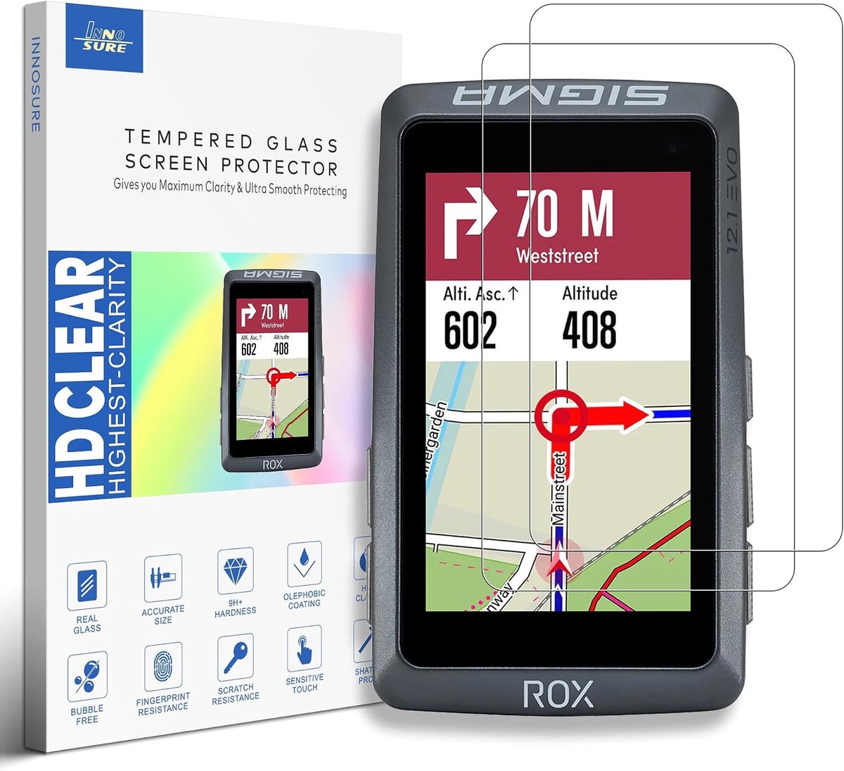 Schermbeschermer voor Sigma ROX 12.1 EVO - gehard glas - krasbestendig - optimale bescherming - ShopVlot