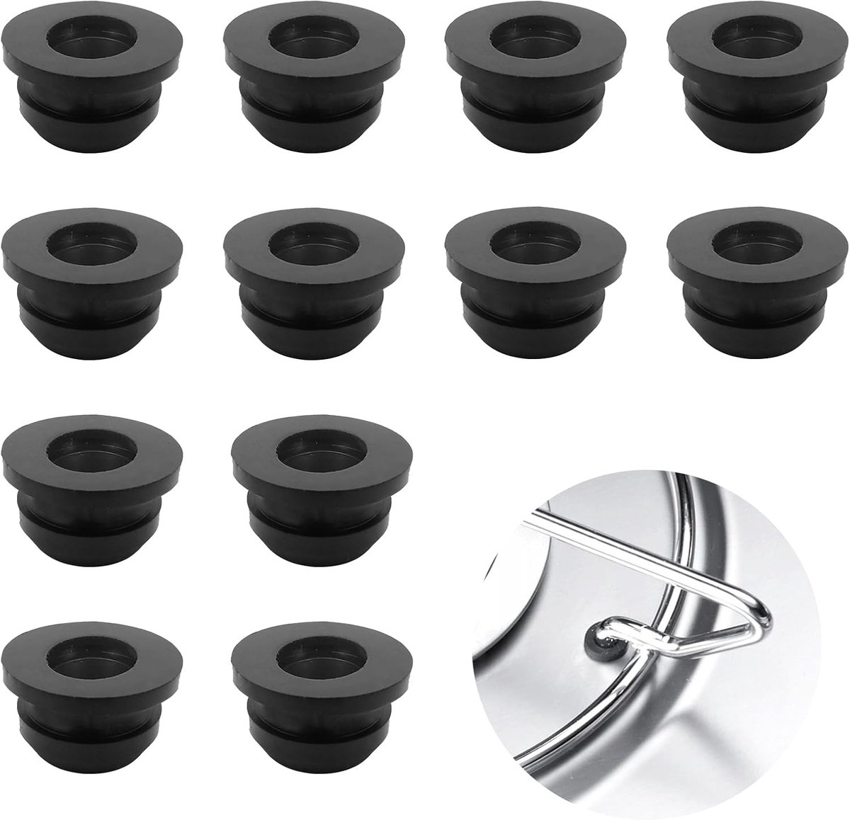 Pan carriers 12 stuks - rubber voeten - accessoires voor gasfornuis - optimale bescherming voor grillpannen - ShopVlot