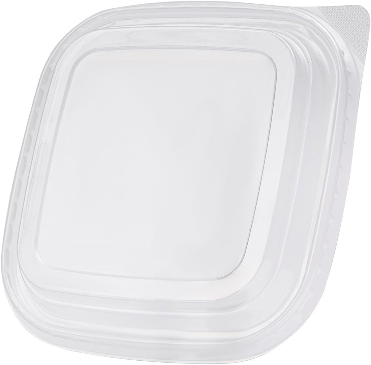 200 stuks vierkante PET deksels - 175mm diameter - transparant - ideaal voor salades - ShopVlot