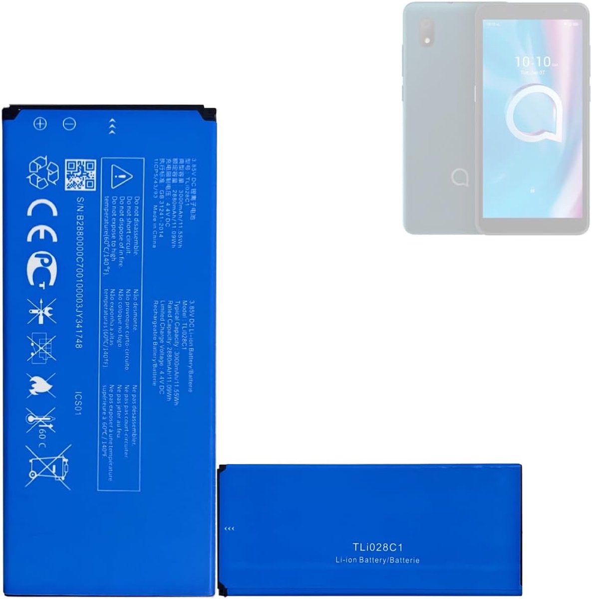 Vervangende batterij TLi028C1 - geschikt voor Alcatel 1A 5002F 1B (2020) 5002A 5002S - 100% nieuw - ShopVlot