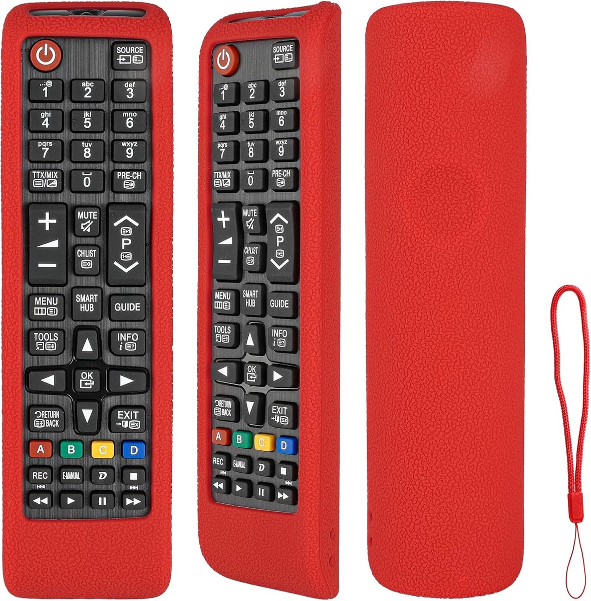 Beschermhoesje voor TV-afstandsbediening - siliconen - schokbestendig - met koord - ShopVlot