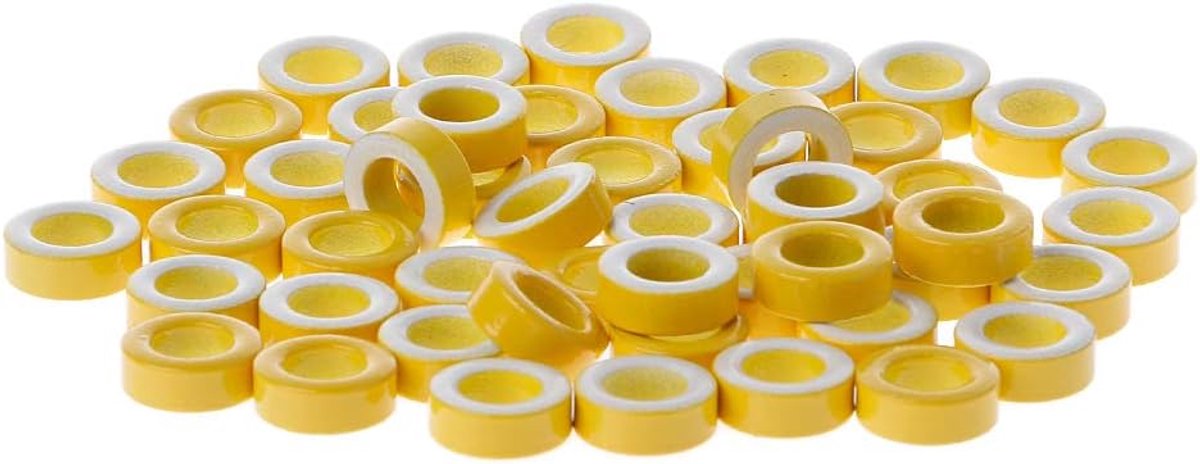 Ferrietringen set 50 stuks - T50-26 ijzerkern - 7.5mm ID - ideaal voor inductoren - ShopVlot
