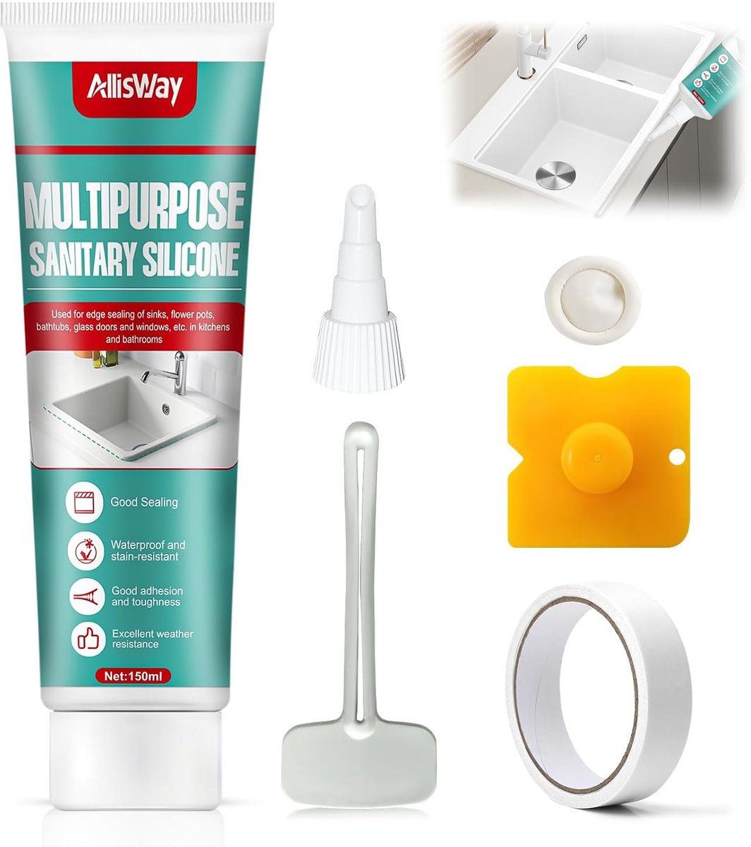 Silicone kit 150ml - transparant - waterdicht - voorkomt vocht- en schimmelbeschadiging - ShopVlot