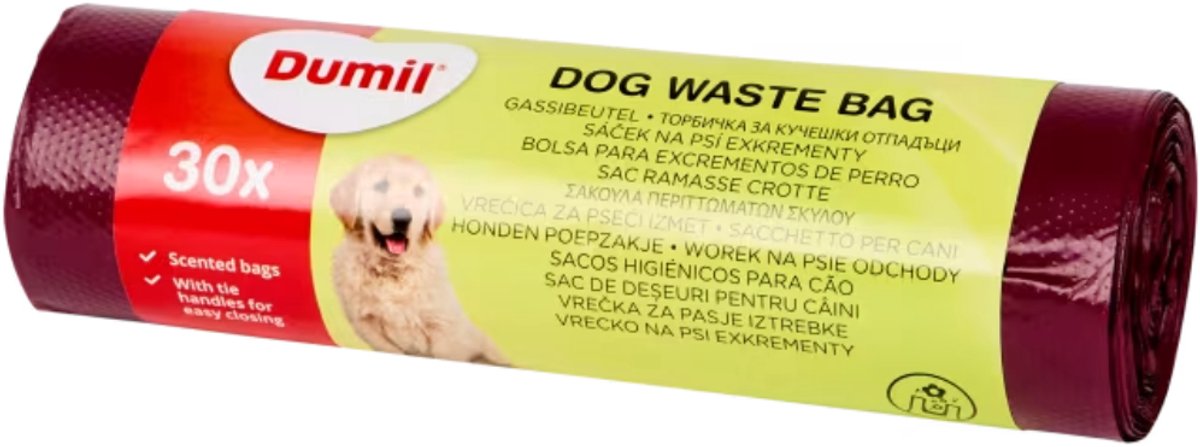 Dumil - Hondenpoep zakjes | Poepzakjes | Geparfumeerd hondenpoepzakjes met handvatten |