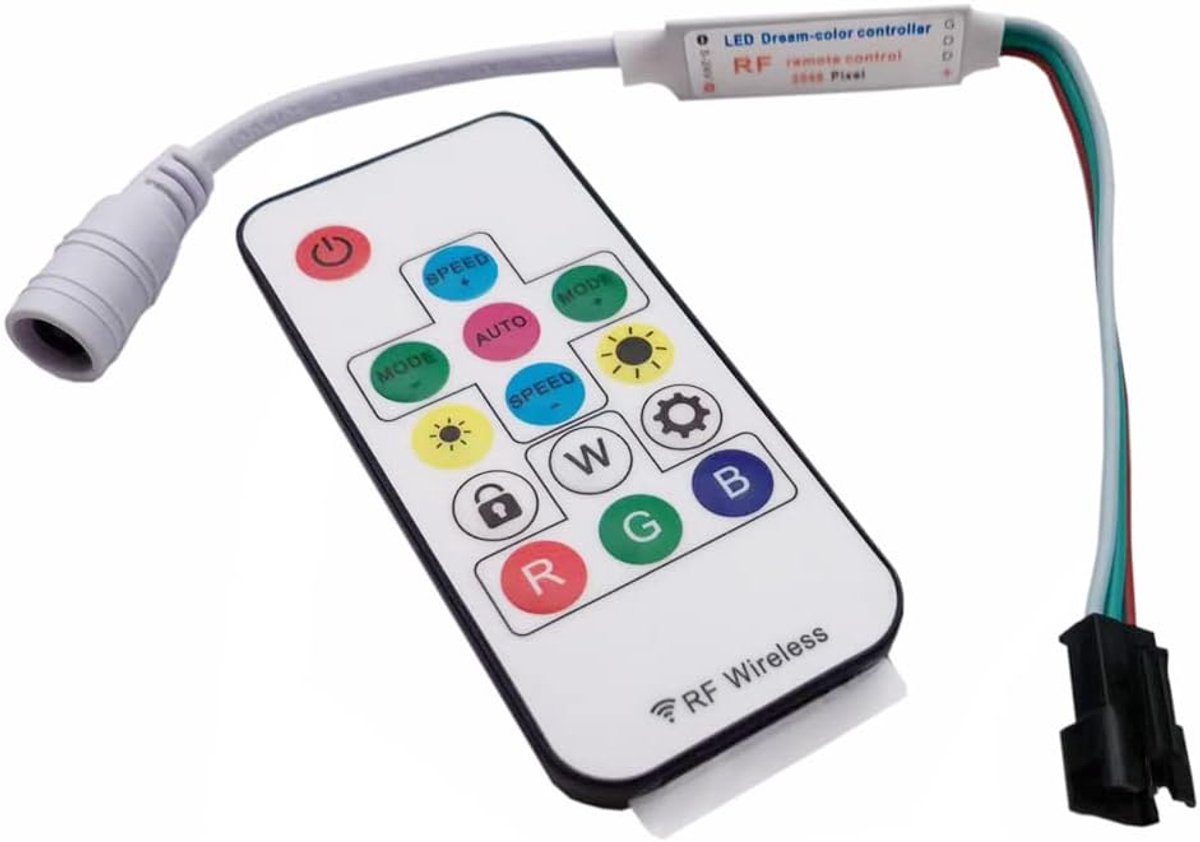 LED Controller - Draadloze Mini Controller - 5-24V DC - 200 Kleuren Modus voor Pixelstrips - ShopVlot