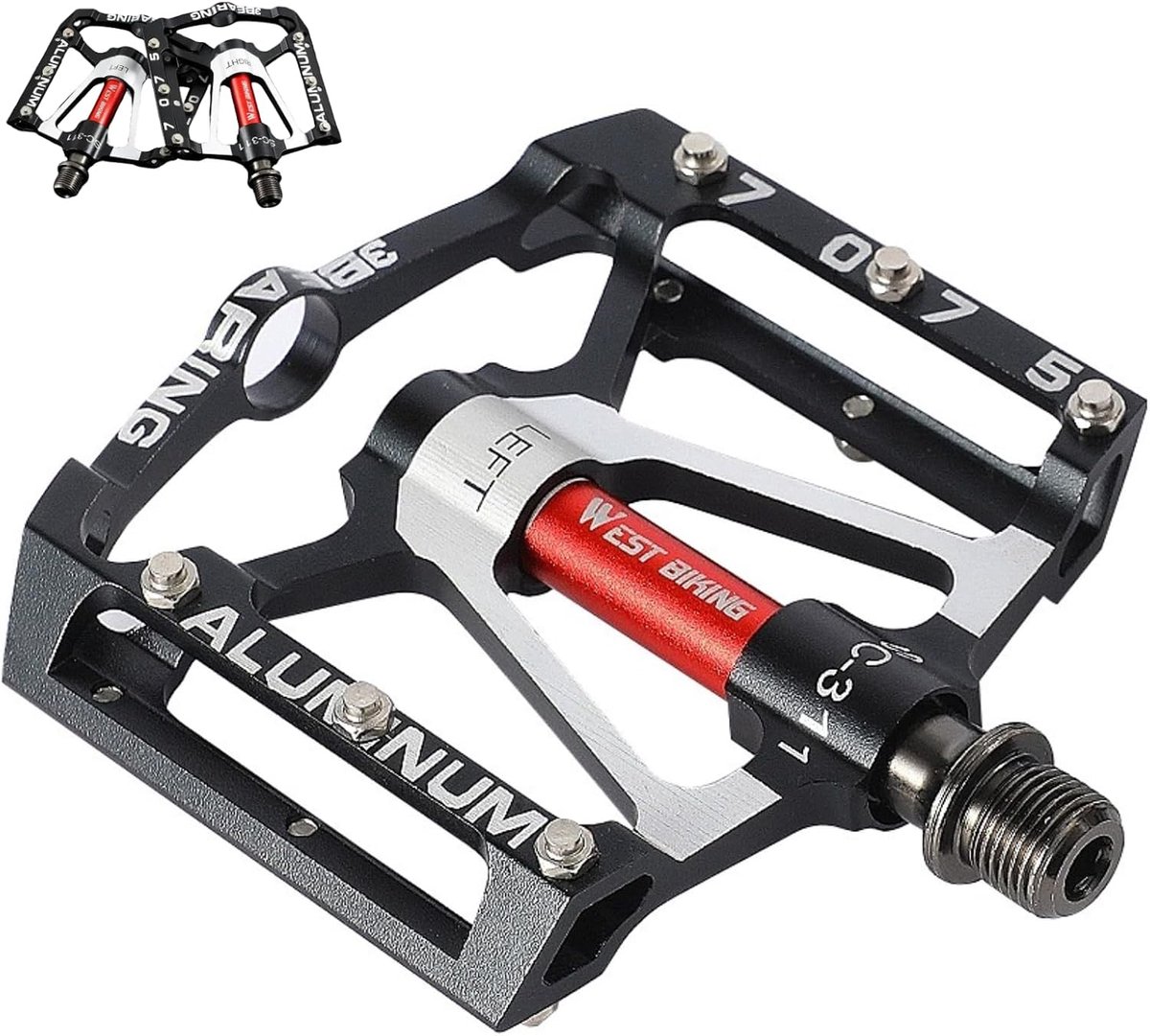 Fietspedalen CNC Aluminium - Lichtgewicht 3 Sealed Bearings - Antislip Platform - Voor MTB en E-Bike - ShopVlot