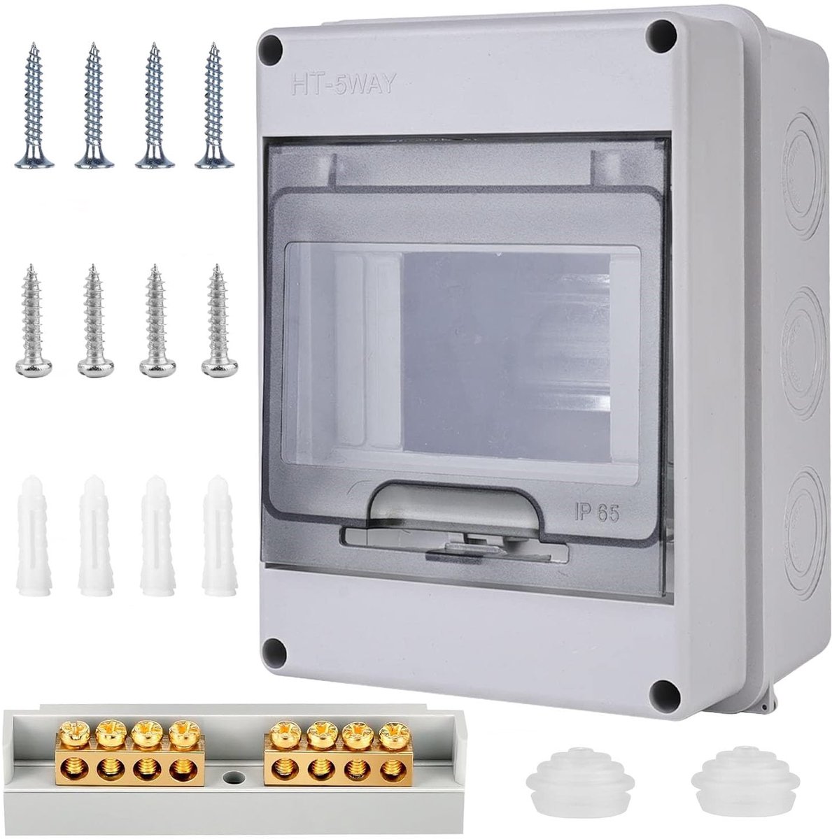 Verdeeldoos 5-modules - IP65 Waterdicht - Met Transparante Deur - Veiligheid voor Buiteninstallaties - ShopVlot