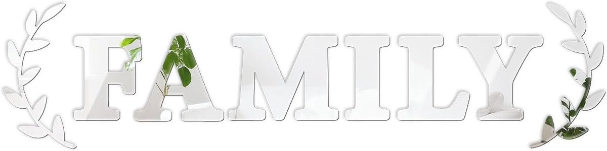 Familie Brieven Muurdecoratie - 3D Acryl Spiegel Wandstickers - Warme Sfeer - Perfect voor Woonkamer - ShopVlot