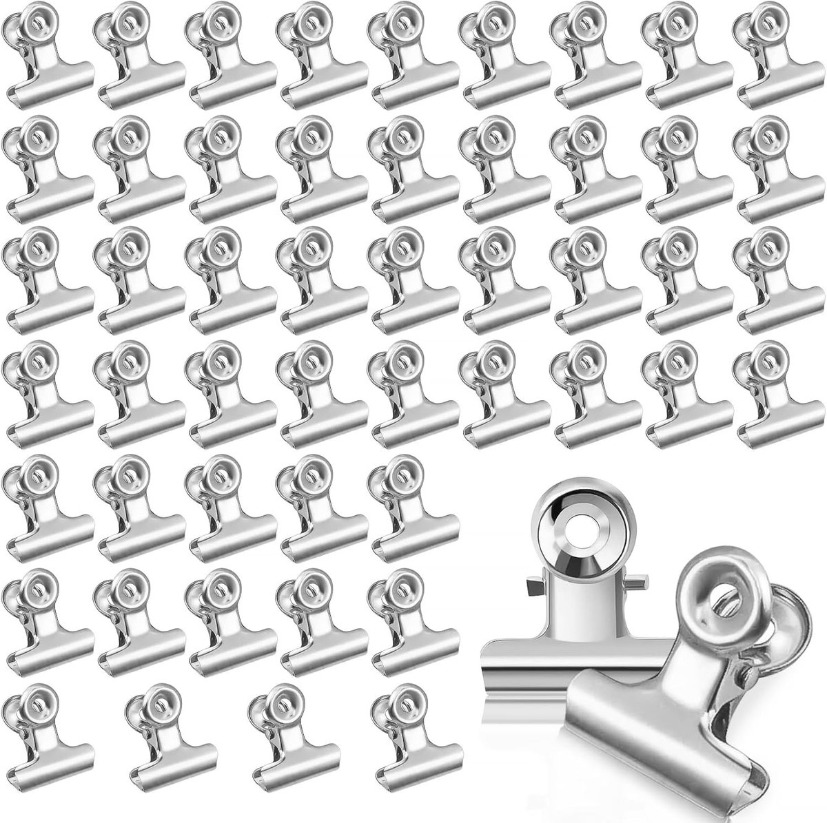 Paperclips Small Bulldog 22 mm - Metaal - Sterke Klemmen voor Knutselen en Foto's - ShopVlot