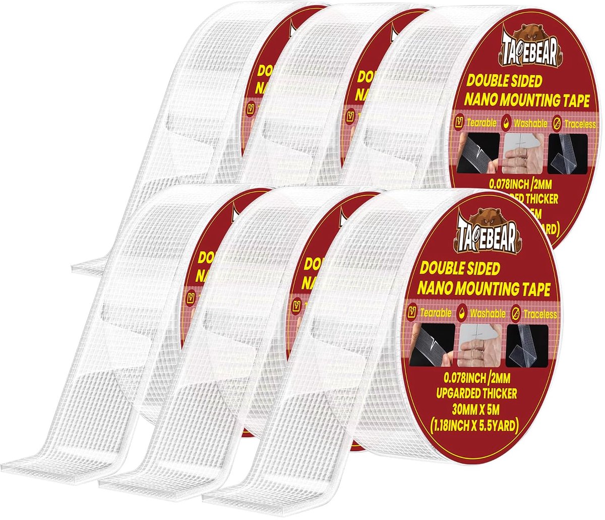 Dubbelzijdig plakband 3 cm x 5 m - herbruikbaar en zonder resten - sterk voor foto's en posters - ShopVlot