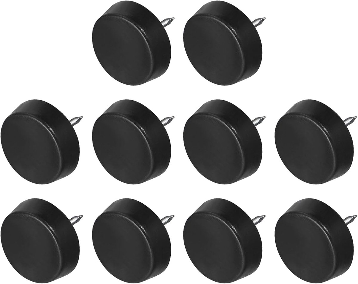 Meubelpoten nagel (16 mm/0,6 inch) 100 stuks, kunststof ronde stoelglijders - voor stoelen bank meubels schuifregelaars beschermer pad, zwart