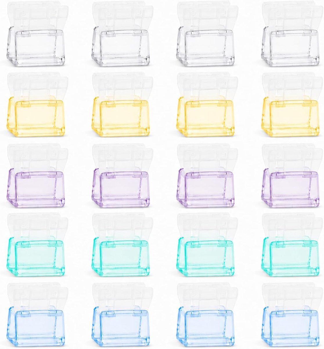 20 stuks broekpijpclips, siliconen broekclips om de broek strakker te maken zonder naaien, onzichtbare verstelbare knopen in 5 kleuren (wit, geel, paars, groen, blauw), voor alle soorten brede