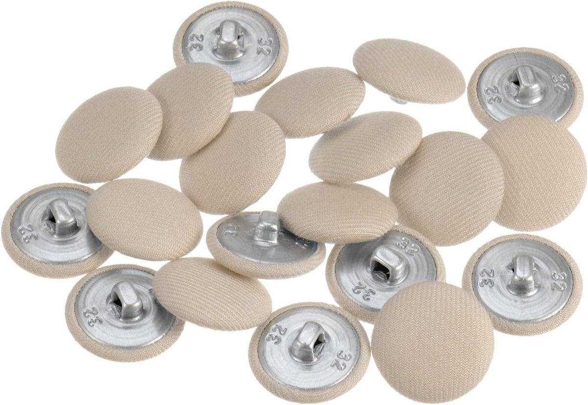 Knopen 32 L 20 stuks 20 mm met metalen schacht rond pak jurk blouses beige