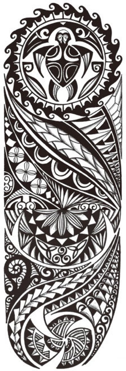 Tijdelijke sleeve tattoo maori minimalistisch 3 dagen