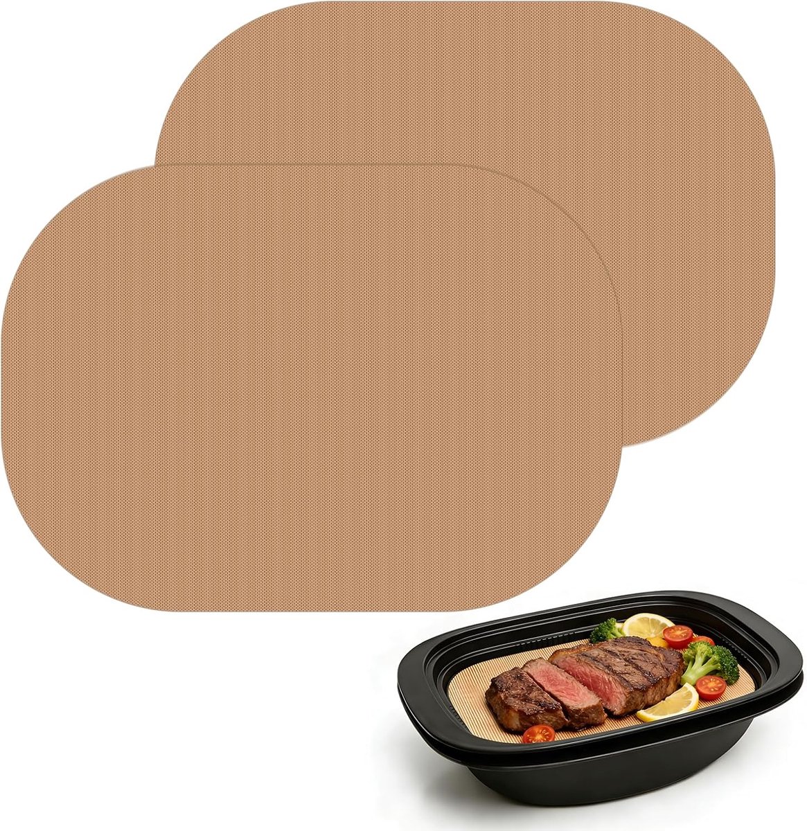 2 stuks permanente bakfolie voor Thermomix TM7 Varoma, herbruikbare bakmat, hittebestendig tot 250 °C, vaatwasmachinebestendig, accessoires voor TM7 Varoma