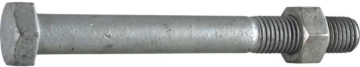 bouwschroeven M12x 50 gedeeltelijke schroefdraad - zeskantschroeven met moer, staal thermisch verzinkt 8,8-25 stuks