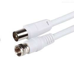 Cablepelado – antena-satelliet Kabel Coaxiaal Mannelijk – Type F Mannelijk 75 Ohm 2.5 Meter Wit