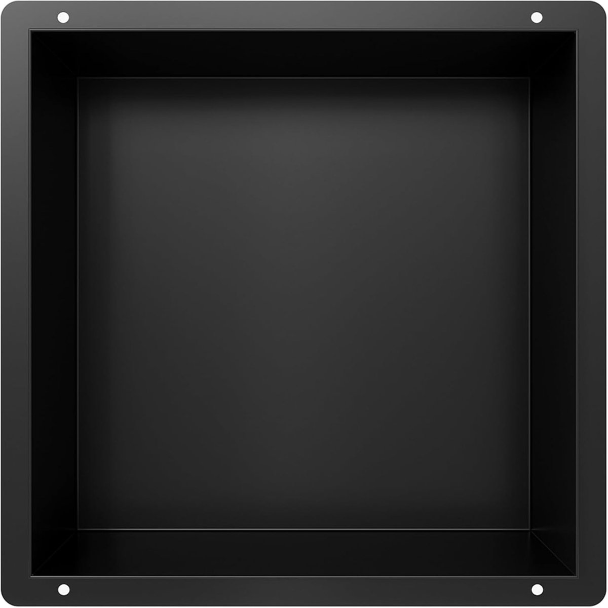 Wandnis van roestvrij staal randloos BTF303010- 30 x 30 x 10 cm, zwart