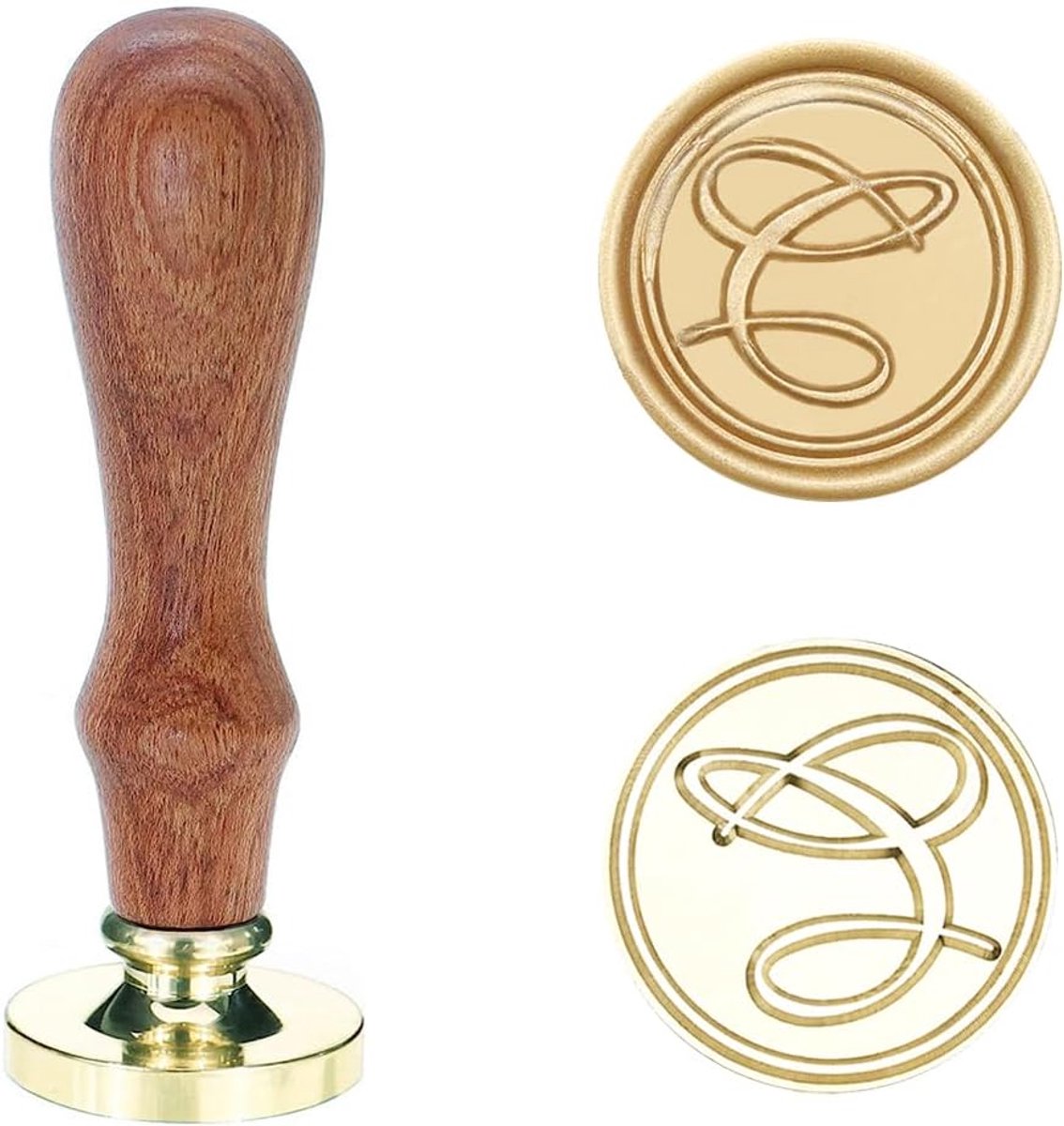 Zegelwas alfabet C 25 mm retro zegel met initialen voor uitnodigingen voor bruiloften, jubilea, doopfeesten, afstudeerfeesten, cadeauverpakkingen (initialen C)