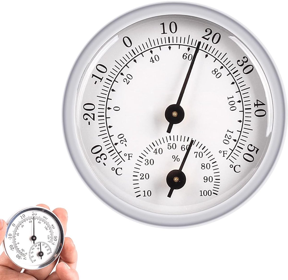 Thermo-hygrometer - analoog - voor binnenklimaat - controleer temperatuur en luchtvochtigheid - SnelShoppen