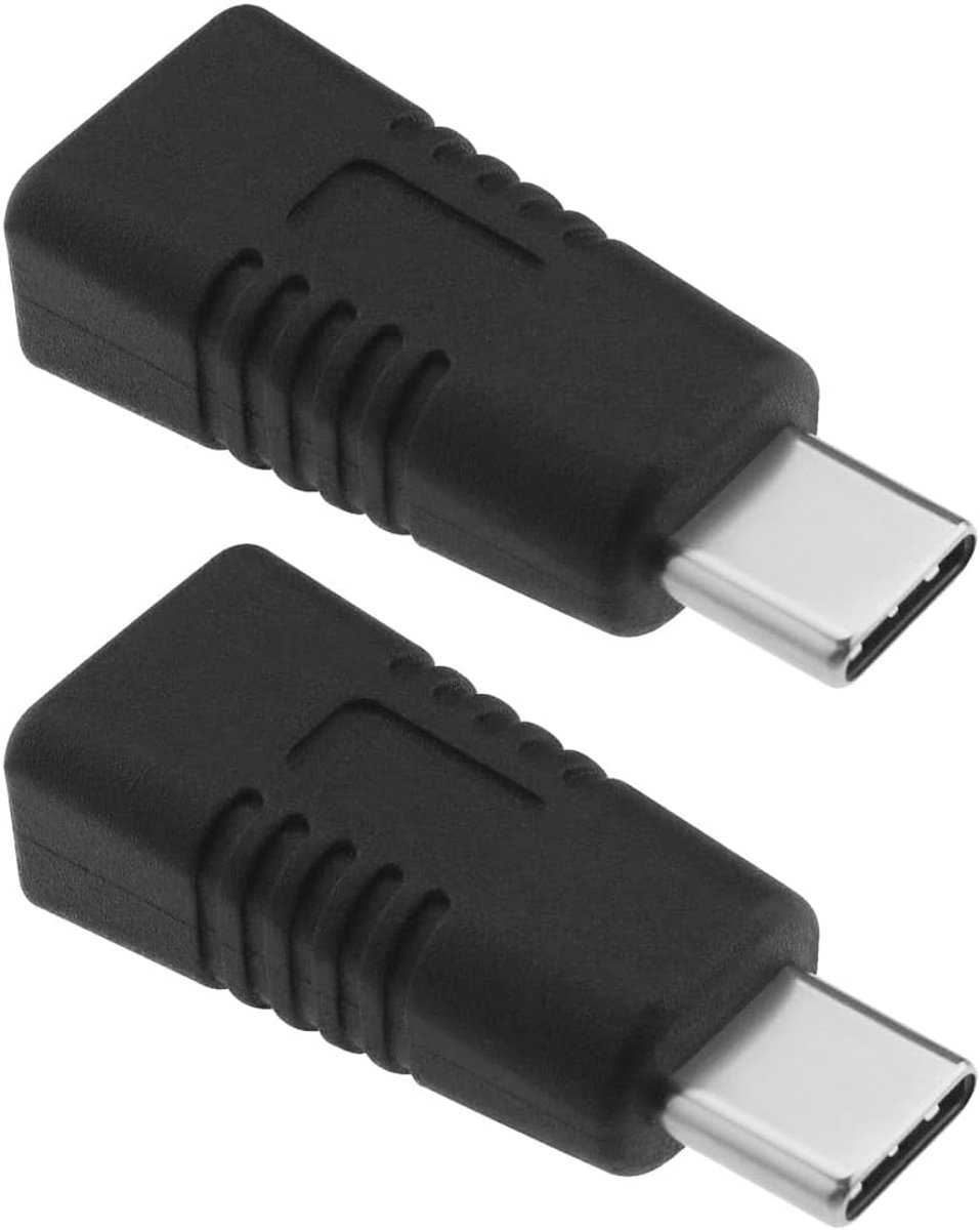 2 stuks Type-C mannelijke naar mini-USB vrouwelijke adapter ondersteunen oplaadadapter datasynchronisatieplugconverter voor mobiele telefoon digitale camera