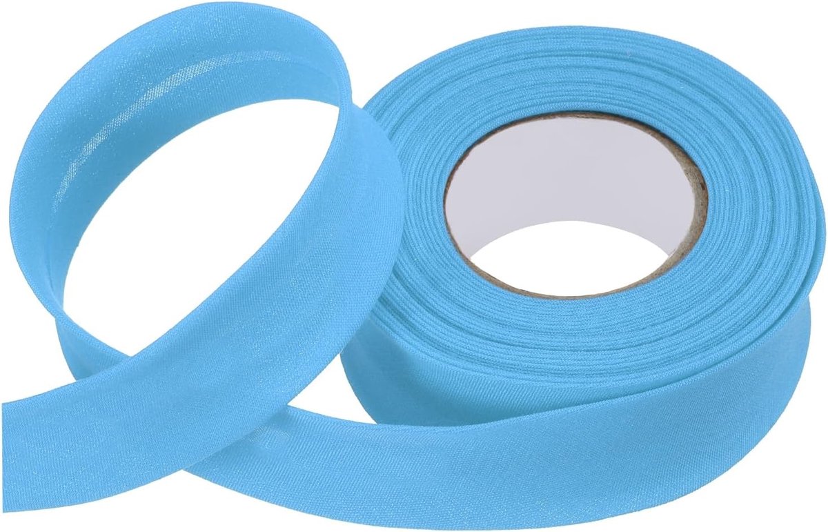 Eenvoudig, gevouwen biasband, 1,9 cm (3/4 inch), polyester, voor naaien, naaien, zomen en knutselen, blauw