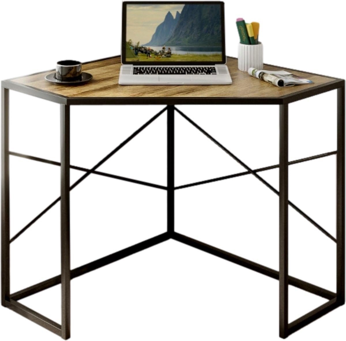 Hoekbureau 80x80 cm - Compacte desk - Industrieel ontwerp - Ideaal als schrijfbureau - SnelShoppen