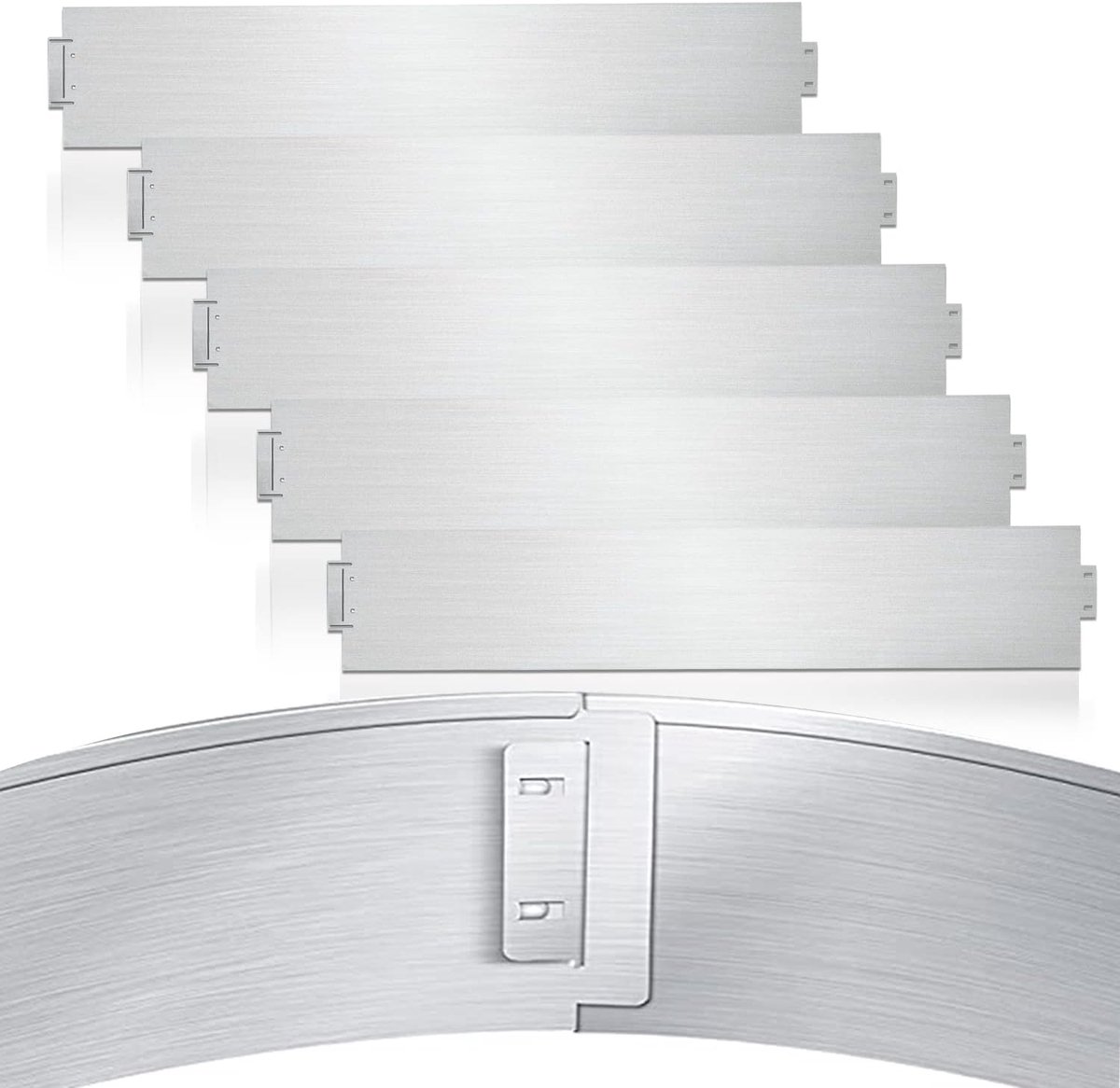 Metaal bloembed omranding 10m x18cm verzinkt maairand metaal palissade tuinbed (10 stuks lengte 1m hoogte 18cm )