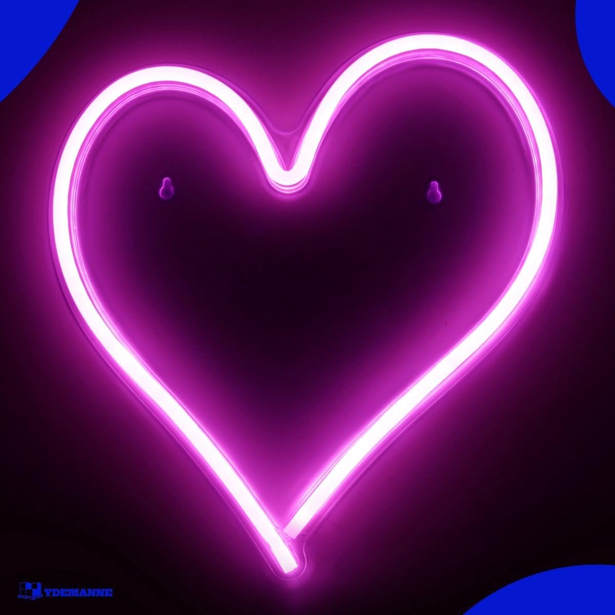 Neon Lamp - Hart Roze - Inclusief Hanghaakjes - Unieke Neon Verlichting - Ideaal voor Kinderen - SnelShoppen