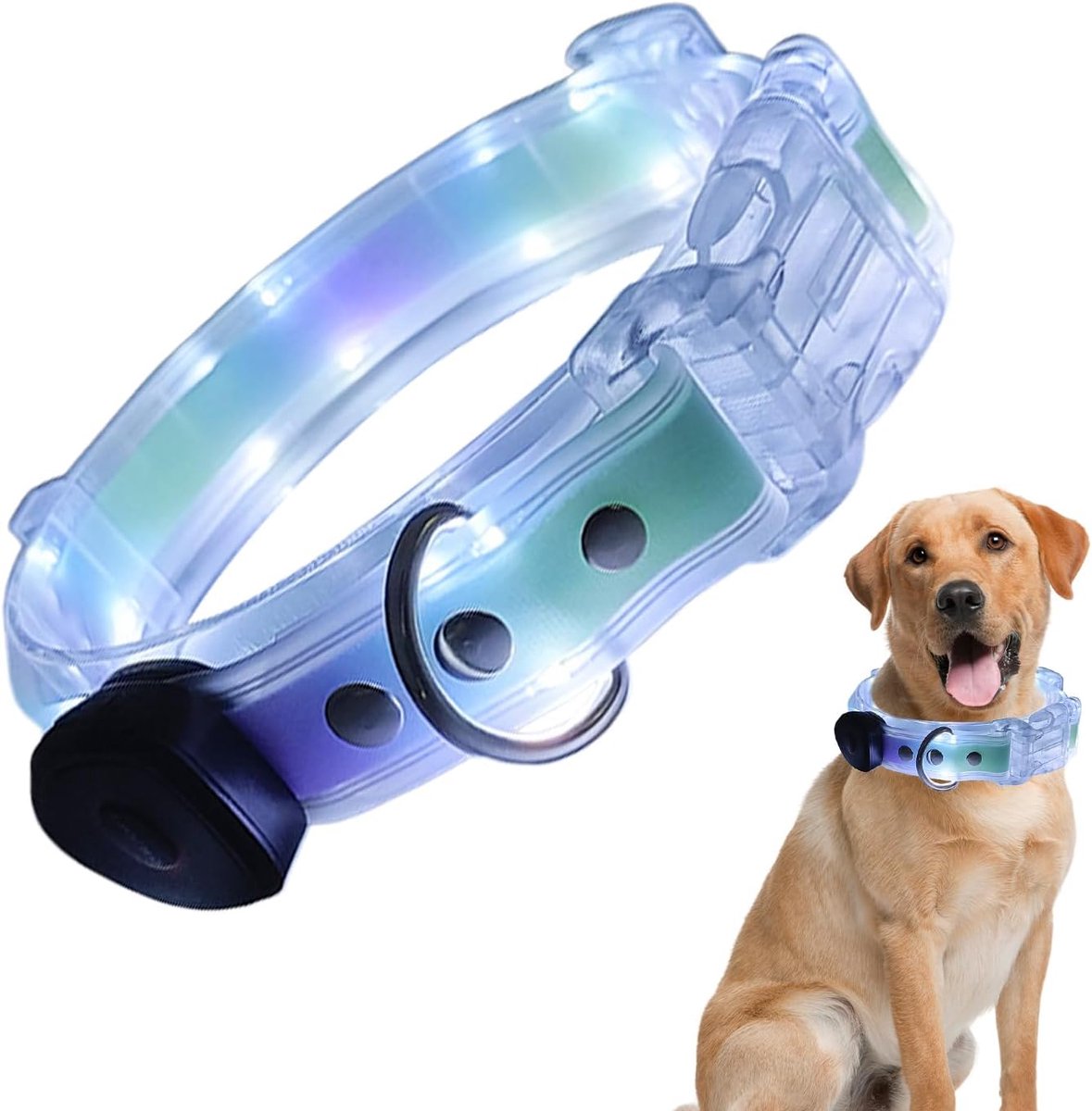 Hondenhalsband, 3 verlichtingsmodi hond led ketting - lichtgevende veiligheidskraag voor kleine, middelgrote en huisdierrassen | Verstelbare gloeiende kraag voor nacht lopen, donker, buiten