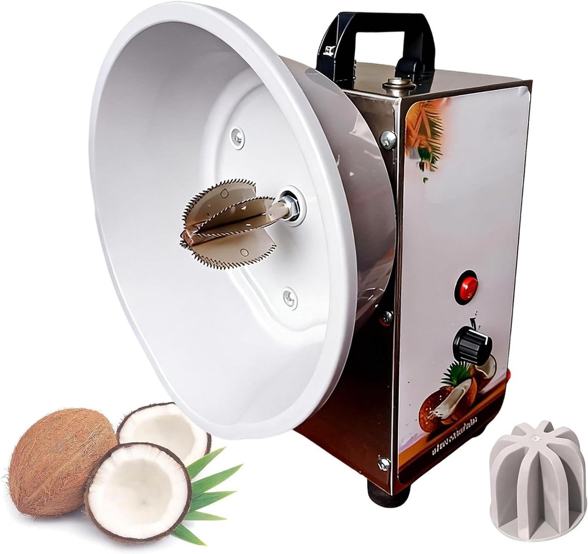 Kokosschraper Elektrisch - Kokosrasp Machine - Vers Raspen - Instelbare Snelheid - 35 KG/H - Zilver